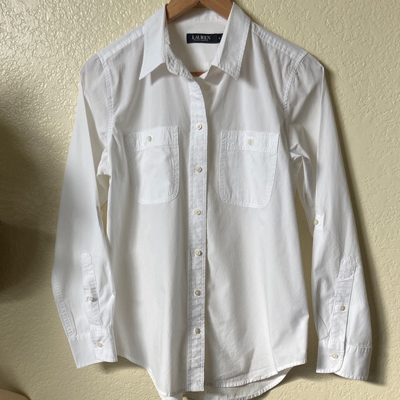 Ralph Lauren Women's White Button Down Shirt - Picture 1 of 8